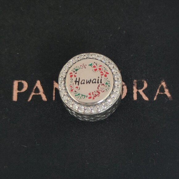 Pandora Hawaii Plumeria Wreath Exclusive Bead Charm S925 Silver with box - Picture 1 of 8